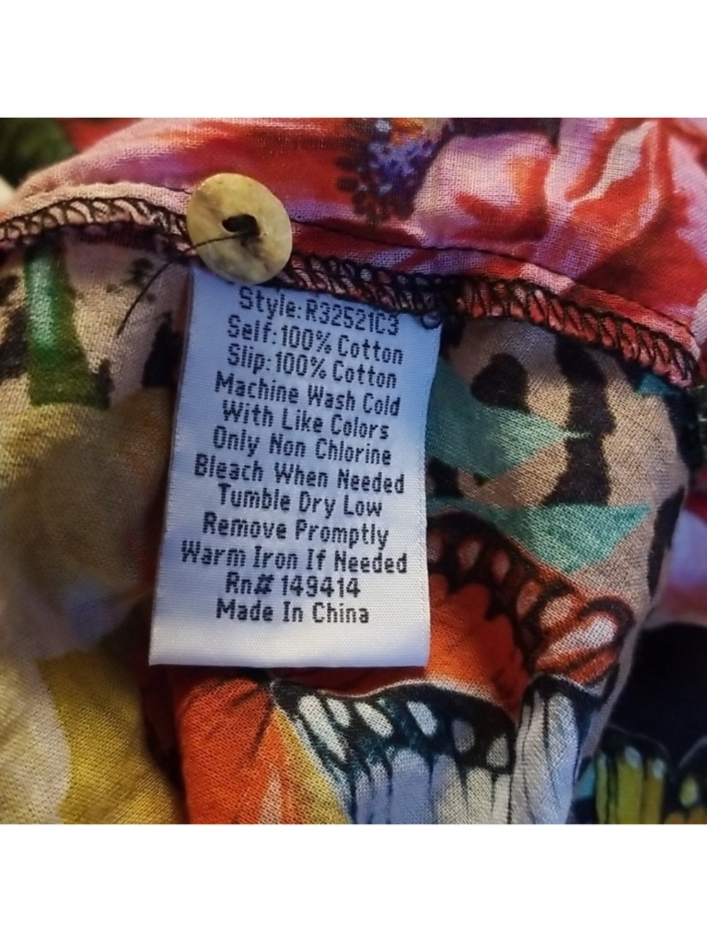Johnny Was Sandra Dreamer Seaside A-line Dress Bird Flora Butterflies SZ L - Picture 6 of 9